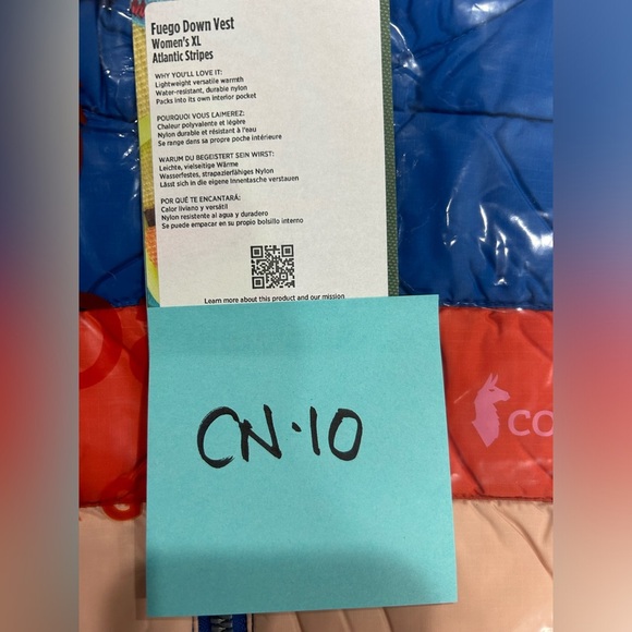 Cotopaxi Women’s XL Fuego Down Insulated Puff Vest Blue Atlantic Stripes NWT - Picture 14 of 14